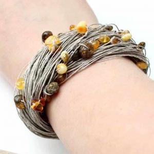 Baltic Amber Bracelet / Modern Jewelry /..